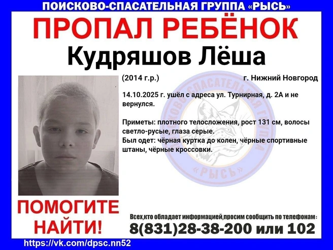 В Нижнем Новгороде ищут пропавшего 11-летнего мальчика