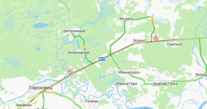 Ремонт моста парализовал движение на трассе М-7 под Нижним Новгородом