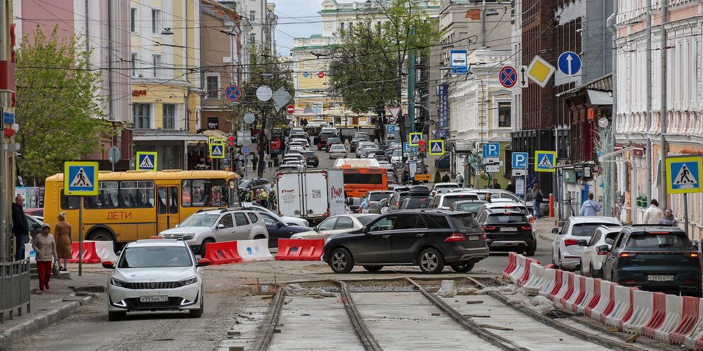 Ремонт Сергиевской улицы в Нижнем Новгороде продлили до конца года