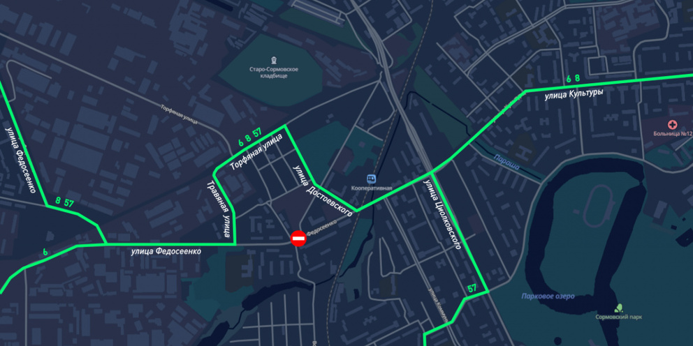 В Нижнем Новгороде перекрыли улицу Федосеенко до 31 августа