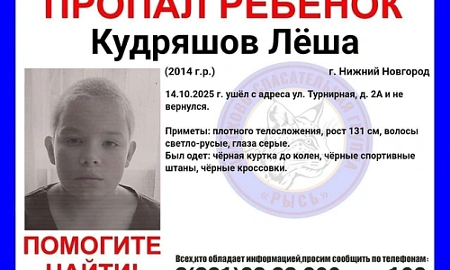 В Нижнем Новгороде ищут пропавшего 11-летнего мальчика