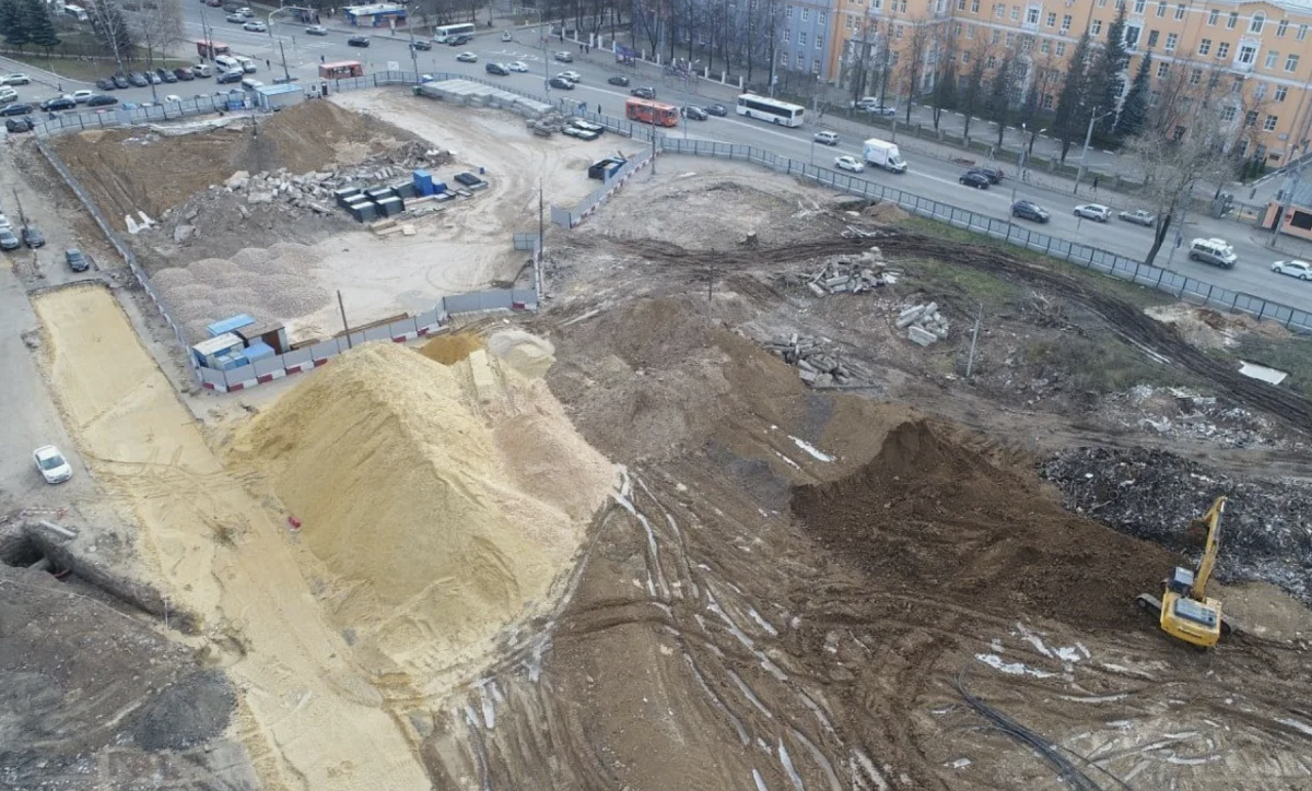 Котлован метро на Горького в Нижнем Новгороде готов на 75%